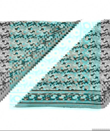 Grand foulard Indien Isha Bleu de la marque française Bonheur du Jour