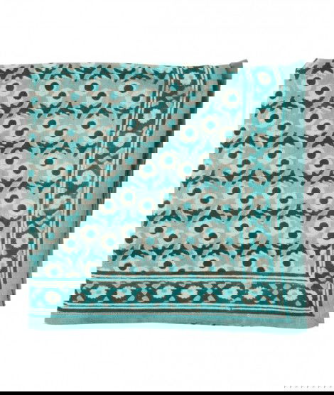Grand foulard Indien Isha Bleu de la marque française Bonheur du Jour