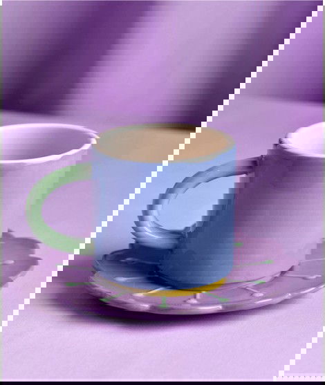 Ensemble Tasse et soucoupe Fleur de framboisier réalisé en céramique
