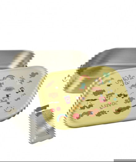 Grande boîte à repas en Inox et avec l'imprimé "Unicorn Love" de la marque Rice