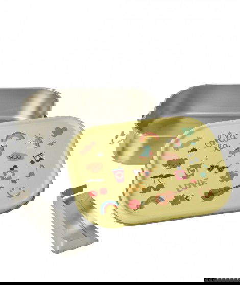 Grande boîte à repas en Inox et avec l'imprimé "Unicorn Love" de la marque Rice
