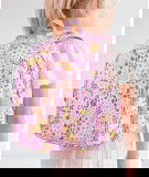 Sac-à-dos Fleurs roses avec poche isotherme intégrée