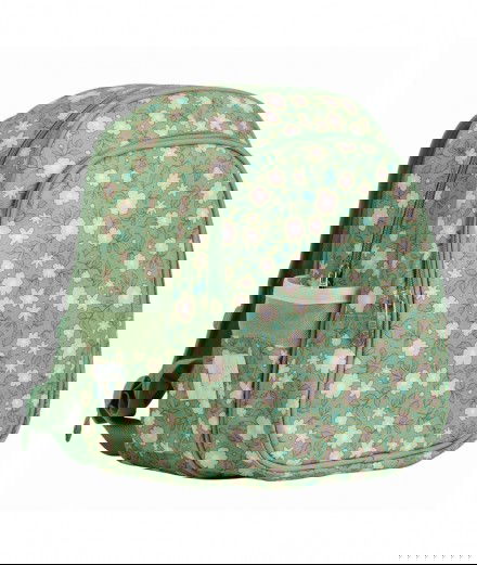 Sac-à-dos Fleurs sauge avec poche isotherme intégrée