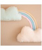 Coussin nuage Marshmallow pompons - Dream Pink