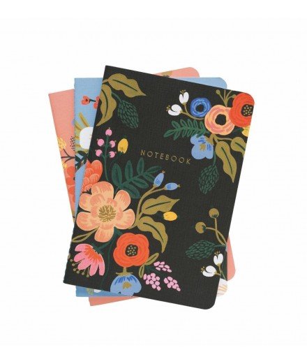 Set de 3 notebooks Lively floral couverture en tissu