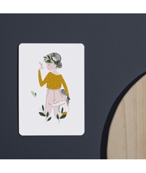 Carte postale Adélaïde moutarde - Mère et fils