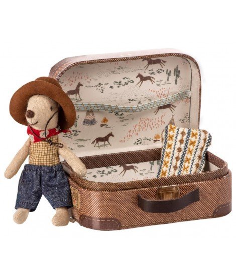 Souris Cowboy dans sa valise